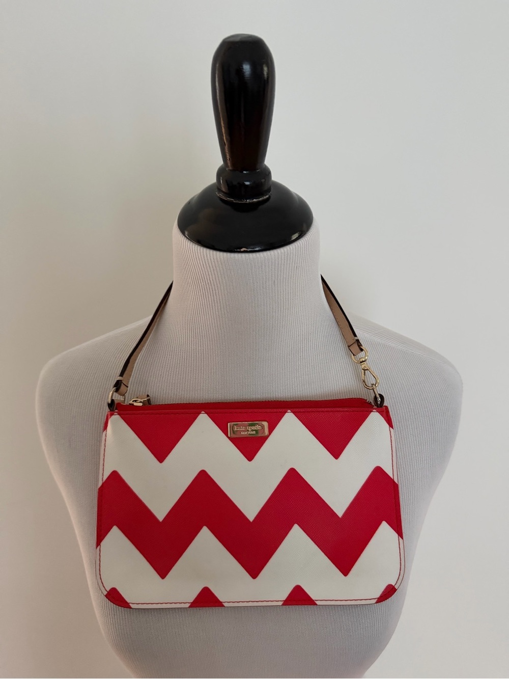kate spade Red and White Chevron Shoulder Bag